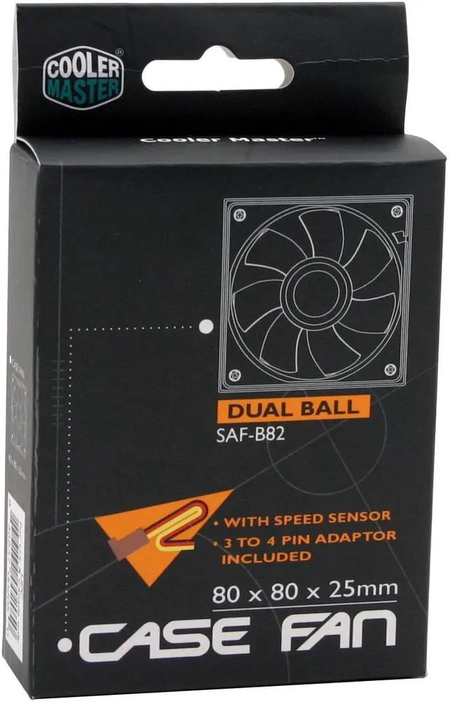 Alt view image 4 of 4 - Cooler Master Dual Ball Bearing 80mm Cooling Fan for Computer Cases and CPU Coolers