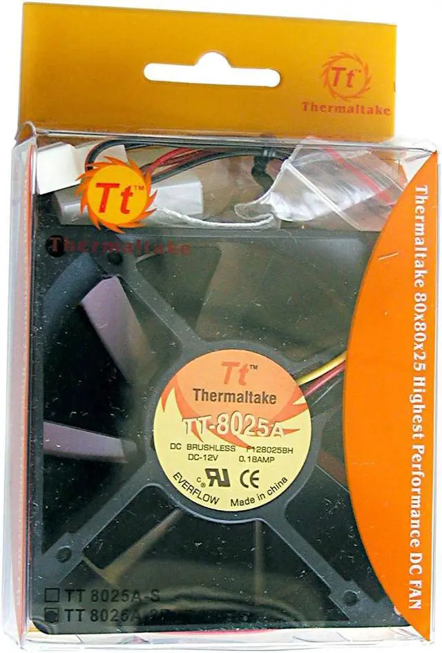 Alt view image 3 of 3 - Thermaltake TT-8025A-2B 80mm Case Cooling Fan