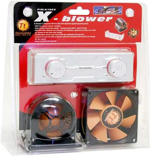 Alt view image 5 of 5 - Thermaltake X-blower A1869 80mm 2 Channel VR Fan Kit with Dual Fan Speed Control Panel