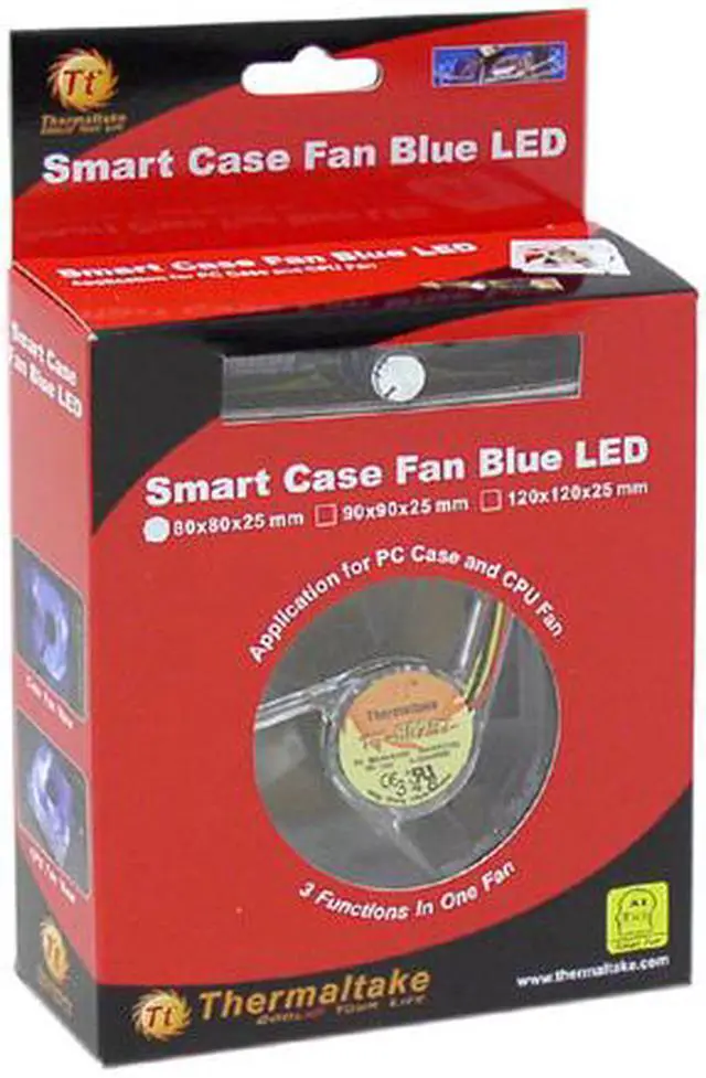 Alt view image 4 of 4 - Thermaltake A2016 80mm Blue LED Case Cooling Fan