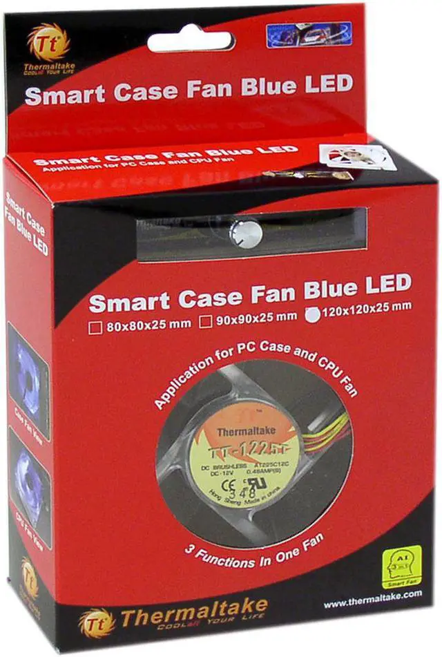 Alt view image 4 of 4 - Thermaltake A2018 Blue LED Case Cooling Fan