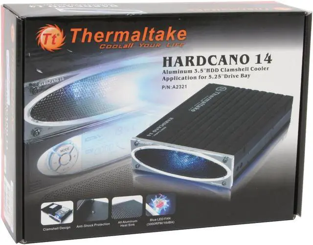 Alt view image 5 of 5 - Thermaltake A2321 Aluminum Hardcano 14 HDD Clamshell Cooler