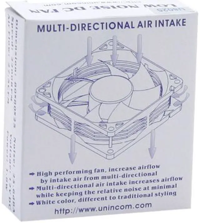 Alt view image 2 of 2 - Unincom U8025 80mm Cooling Fan