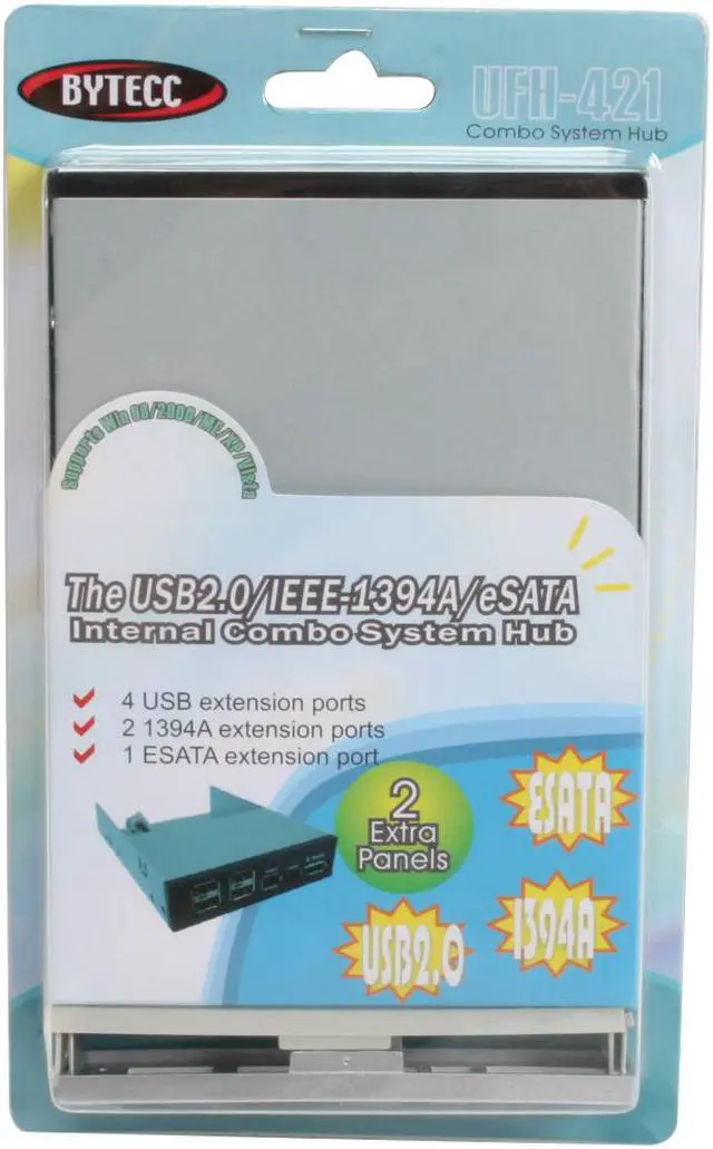 Alt view image 7 of 7 - USB2.0/Firewire/e-SATA Combo Internal HUB Panel