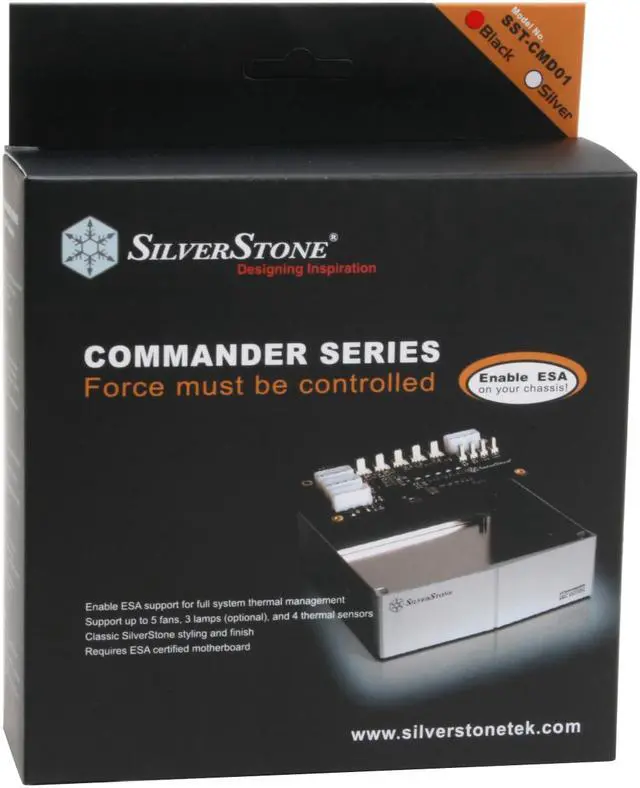 Alt view image 7 of 7 - Silverstone CMD01B-ESA Commander Series ESA Certified 5.25" Controller