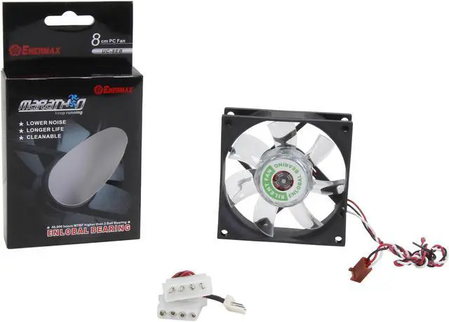 Alt view image 6 of 6 - Enermax Marathon 80mm Silent PC Case Fan UC-8EB