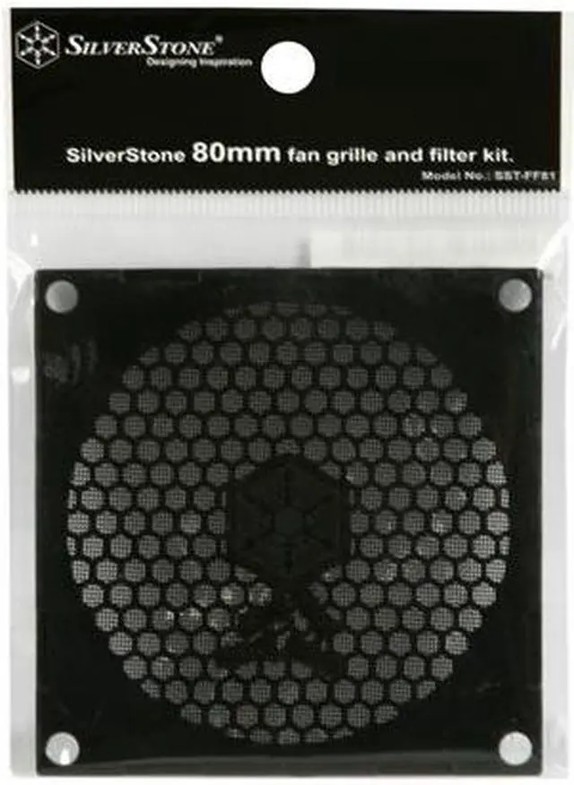 Alt view image 4 of 4 - Silverstone FF81B 80mm Fan Filter with Grill (Black)