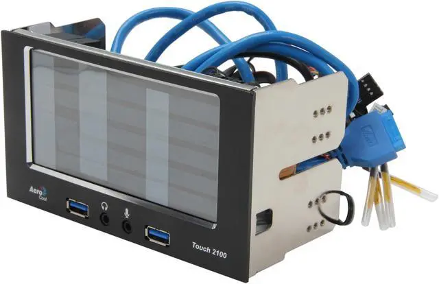 Alt view image 3 of 6 - Touch control 5 sets of Fan/Temp. Up to 25W per fan channel, USB3.0, Audio/Mic, LCD Display
