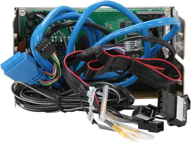 Alt view image 5 of 6 - Touch control 5 sets of Fan/Temp. Up to 25W per fan channel, USB3.0, Audio/Mic, LCD Display