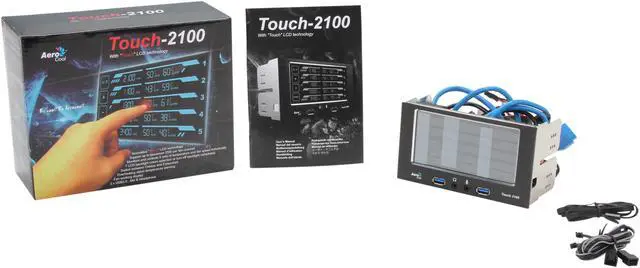 Alt view image 6 of 6 - Touch control 5 sets of Fan/Temp. Up to 25W per fan channel, USB3.0, Audio/Mic, LCD Display