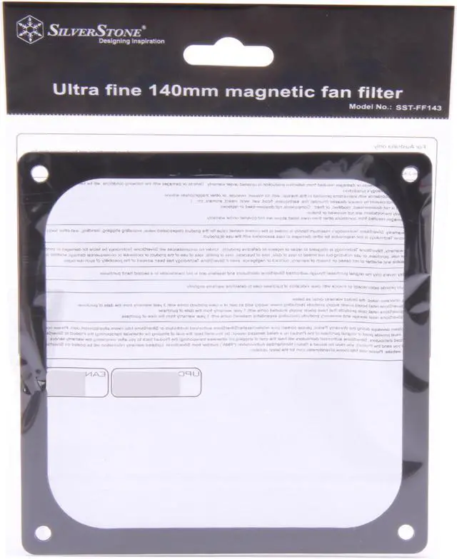 Alt view image 4 of 4 - Silverstone FF143B 140mm Ultra Fine Fan Filter with Magnet (Black)