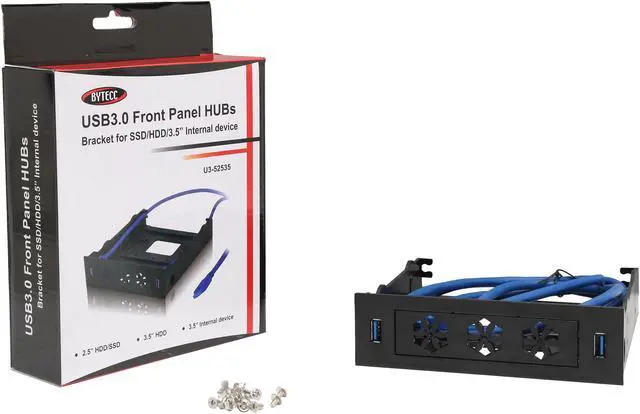 Alt view image 5 of 5 - USB3.0 Front Panel HUBs Bracket for SSD/HDD/3.5" Internal Device