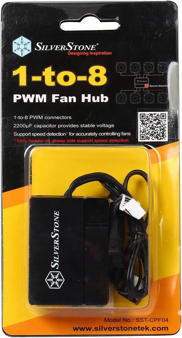 Alt view image 6 of 16 - SilverStone PWM Fan Hub System Cables, Black (CPF04)