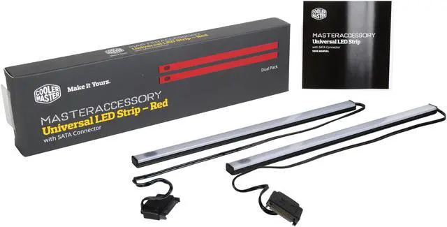 Alt view image 6 of 6 - MasterAccessory Universal LED Strip - Red, Dual Pack by Cooler Master
