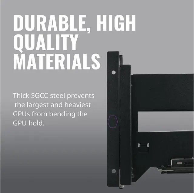 Alt view image 5 of 10 - Cooler Master MasterAccessory Vertical Graphics Card Holder Kit Ver 2 with Premium Riser Cable PCI-E 3.0 x16 - 165mm, Compatible with all Standard ATX Chassis