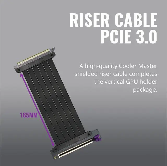 Alt view image 6 of 10 - Cooler Master MasterAccessory Vertical Graphics Card Holder Kit Ver 2 with Premium Riser Cable PCI-E 3.0 x16 - 165mm, Compatible with all Standard ATX Chassis