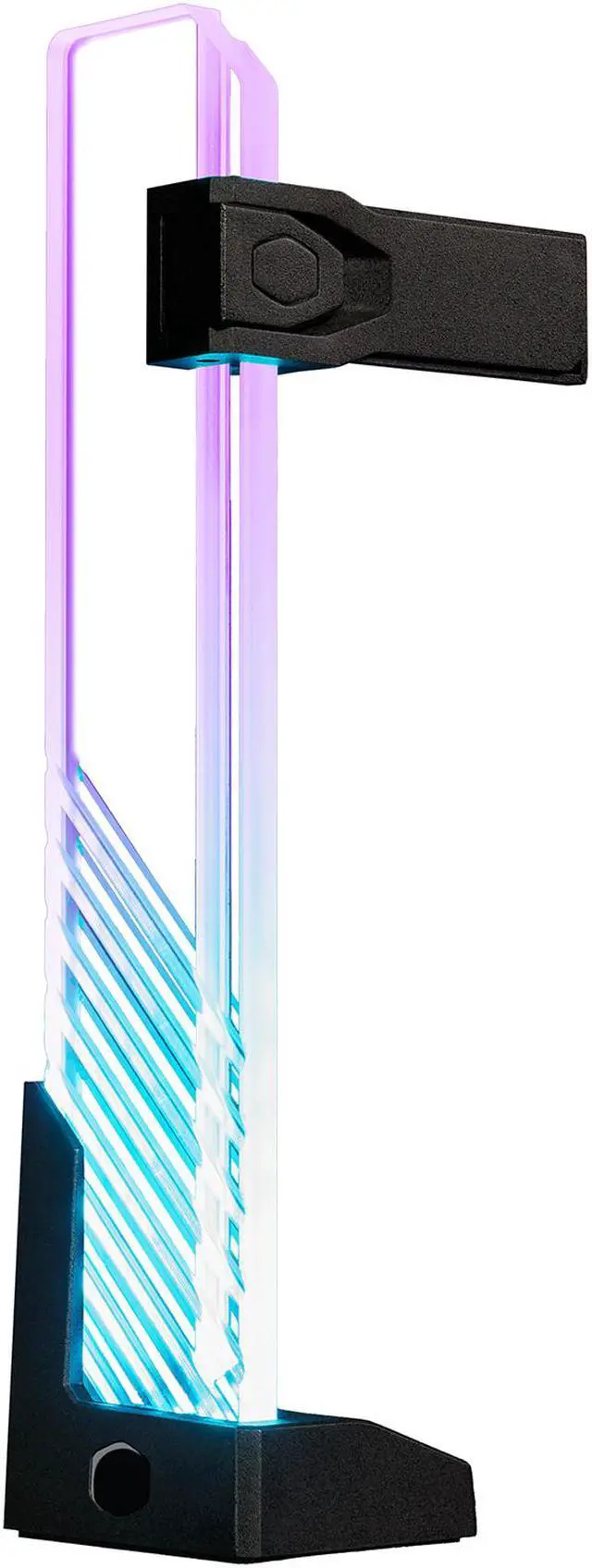 Alt view image 2 of 16 - Cooler Master MasterAccessory ARGB GPU Support Bracket, Edge-Lit ARGB Tempered Glass, Universal GPU Bracket, Multiple Orientations