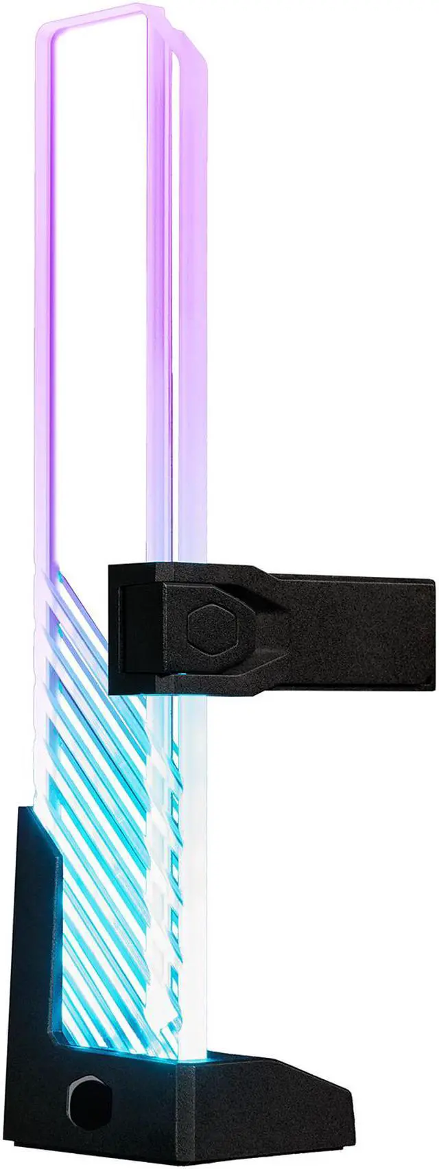 Alt view image 4 of 16 - Cooler Master MasterAccessory ARGB GPU Support Bracket, Edge-Lit ARGB Tempered Glass, Universal GPU Bracket, Multiple Orientations