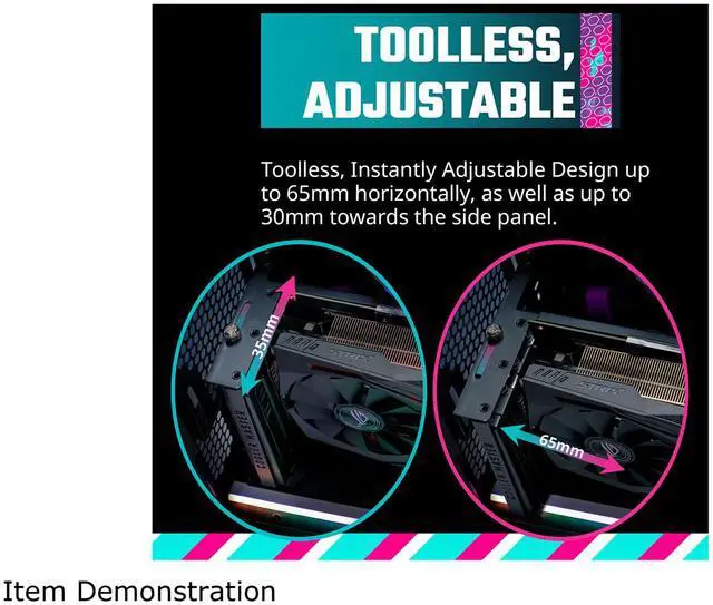 Alt view image 4 of 16 - Cooler Master Vertical GPU Card Holder Kit V3, PCIe 4.0 | 5.0 Motherboards | GPUs RTX 5090 | RX 9070 XT, ABS Casing, 165mm Length, Modular| Adjustable for E-ATX|ATX|Micro ATX Case