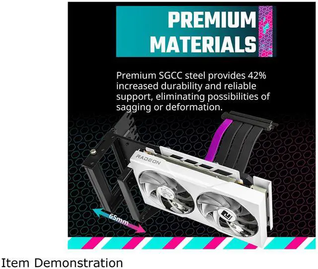 Alt view image 6 of 16 - Cooler Master Vertical GPU Card Holder Kit V3, PCIe 4.0 | 5.0 Motherboards | GPUs RTX 5090 | RX 9070 XT, ABS Casing, 165mm Length, Modular| Adjustable for E-ATX|ATX|Micro ATX Case