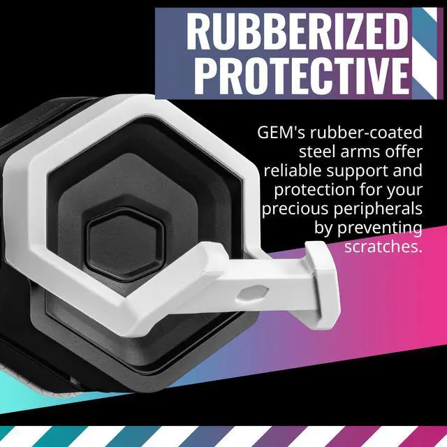 Alt view image 6 of 11 - Cooler Master MasterAccessory GEM Magnetized Multi-Surface Mounting Gaming Storage for Peripherals, Gamepads, Headsets, VR Headsets, Mobile Phones, Rubberized Protective Arms (MCA-U000R-KPHK00)