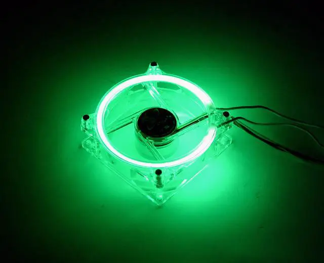Alt view image 5 of 5 - LOGISYS Computer CCF80GN 80mm Green LED Case Cooling Fan