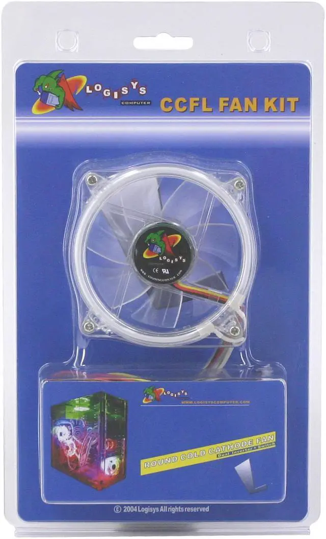 Alt view image 4 of 5 - LOGISYS Computer CCF80GN 80mm Green LED Case Cooling Fan