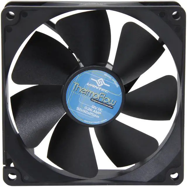 Alt view image 3 of 5 - Vantec Thermoflow 92mm Double Ball BearingTemperature Controlled Case Fan - Model TF9225L