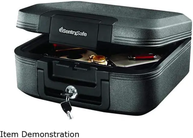 Alt view image 3 of 3 - Sentry Waterproof Fire-Resistant Chest 0.28 cu ft 15.4w x 14.3d x 6.6h Charcoal Gray CFW20201