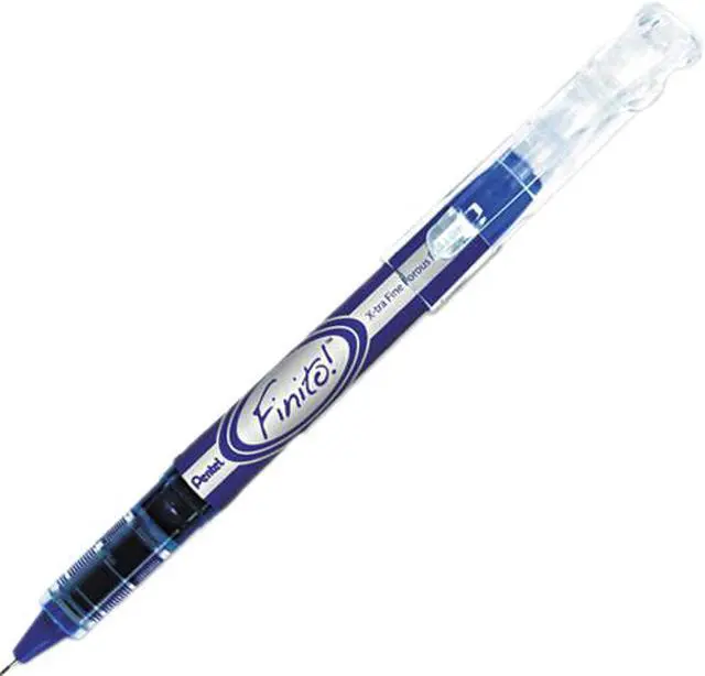 Main image of Pentel SD98C Finito Porous Point Pen, 0.4 mm, Blue/Silver Barrel, Blue Ink