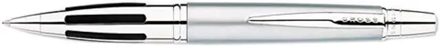 Main image of Cross Contour Ballpoint Retractable Solvent Pen, Silver Barrel, Black Ink, Medium Point, EA - CROAT03221