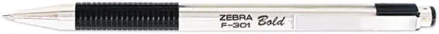 Main image of Zebra F-301 Ballpoint Retractable Pen Black Ink Bold Dozen 27310