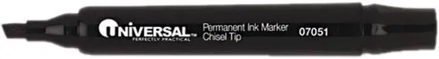 Main image of UNIVERSAL Permanent Markers Chisel Tip Black Dozen 07051