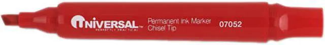 Main image of UNIVERSAL Permanent Markers Chisel Tip Red Dozen 07052