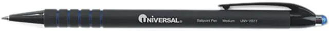 Main image of UNIVERSAL Comfort Grip Ballpoint Retractable Pen Blue Ink Medium Dozen 15511