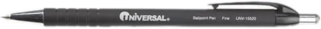 Main image of UNIVERSAL Comfort Grip Ballpoint Retractable Pen Black Ink Fine Dozen 15520