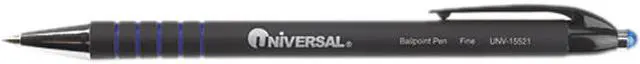 Main image of UNIVERSAL Comfort Grip Ballpoint Retractable Pen Blue Ink Fine Dozen 15521