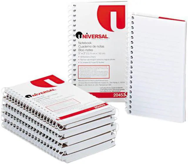 Main image of UNIVERSAL Wirebound Memo Book Narrow Rule 5 x 3 Orange 12 50 Sheet Pads/Pack 20453