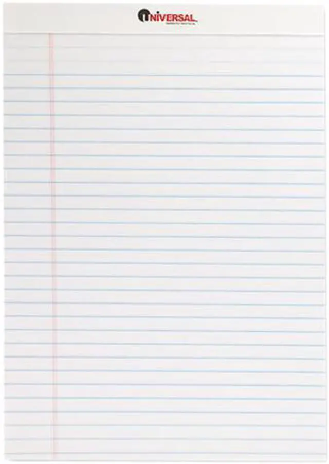 Main image of UNIVERSAL Perforated Edge Writing Pad Legal Ruled Letter White 50 Sheet Dozen 20630