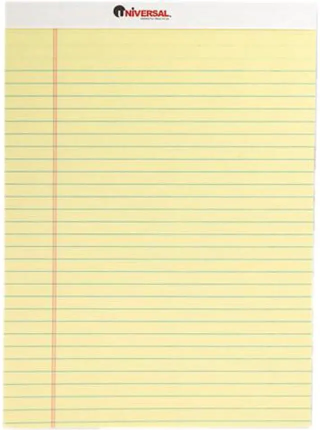Main image of UNIVERSAL Perforated Edge Writing Pad Legal/Margin Rule Letter Canary 50 Sheet Dozen 10630