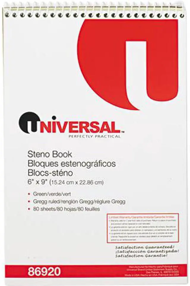 Main image of Steno Book, Gregg Rule, 6 X 9, Green, 80 Sheets/Pad