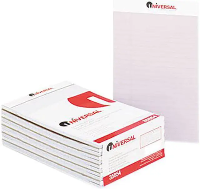 Main image of Universal UNV35854 Colored Perforated Ruled Writing Pad, Narrow Rule, 5 x 8, Orchid, 50 Sheets - 1 Dozen (12 Pads)