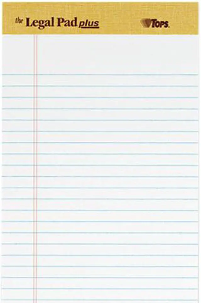 Main image of Tops The Legal Pad Ruled Perforated Pads Narrow 5 x 8 White 50 Sheets DZ 71500
