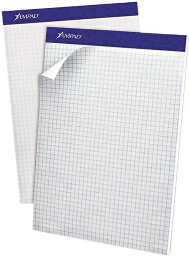 Main image of Double Sheet Quad Pad, 4 Sq. Per Inch Rule, Letter, White, Perfed, 100