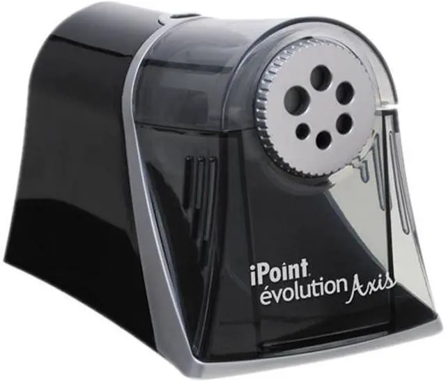 Main image of iPoint Evolution Axis Pencil Sharpener Black/Silver 5w x 7 1/2 d x 7 1/4h 15509