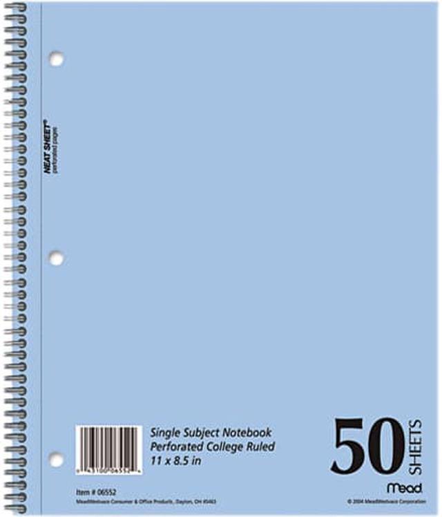 Main image of Mid Tier Single Subject Notebook, College Rule, Ltr, White, 50 Sheets/