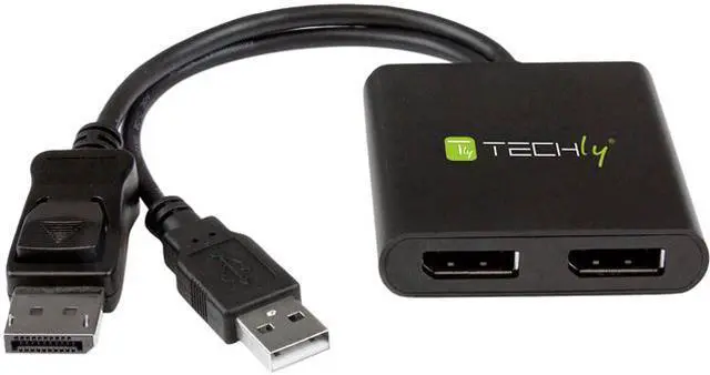 Main image of Techly IDATA DP-102 DisplayPort to Dual Head DisplayPort Multi Stream Transport Hub