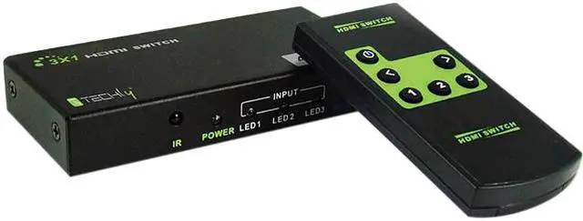 Main image of Techly IDATA HDMI-4K31 Switch HDMI 3 IN 1 OUT with Remote Control, 4Kx2K, 3D