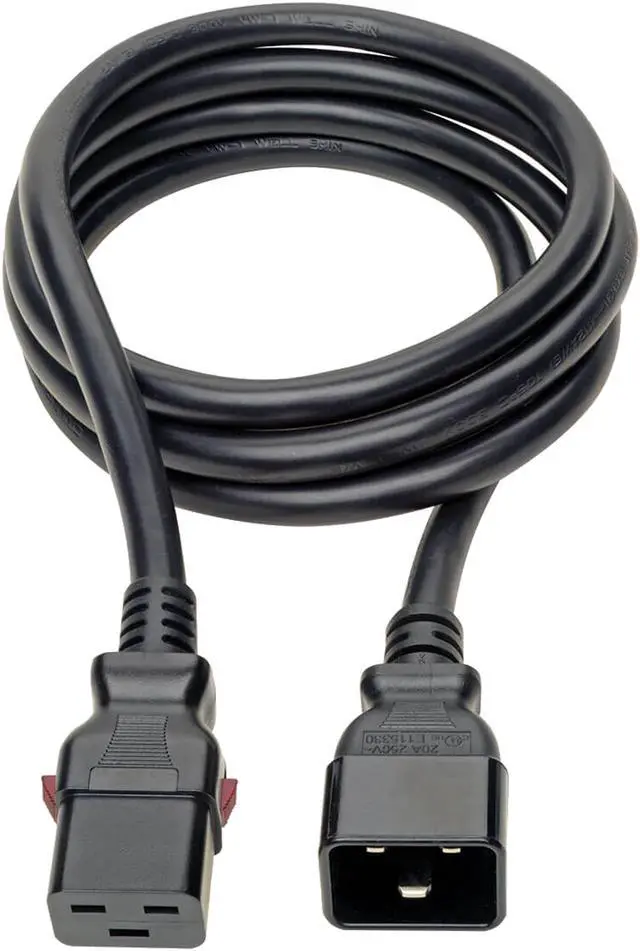 Alt view image 2 of 5 - Tripp Lite Power Extension Cord C20 to Locking C19 M/F 12 AWG 20A Black 6ft (P036-L06)