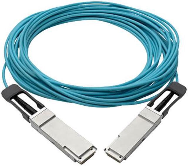 Alt view image 2 of 4 - TRIPP LITE N28F-05M-AQ 32.80 ft. Aqua QSFP+ to QSFP+ Active Optical Cable - 40Gb, AOC, M/M, Aqua, 10m (32.8 ft.)